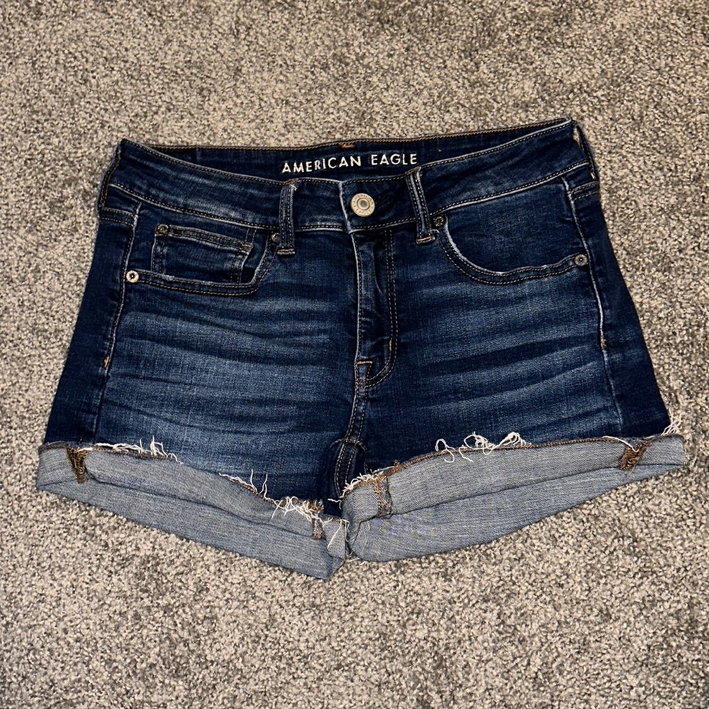 American Eagle Dark Blue Super Stretch Shorts